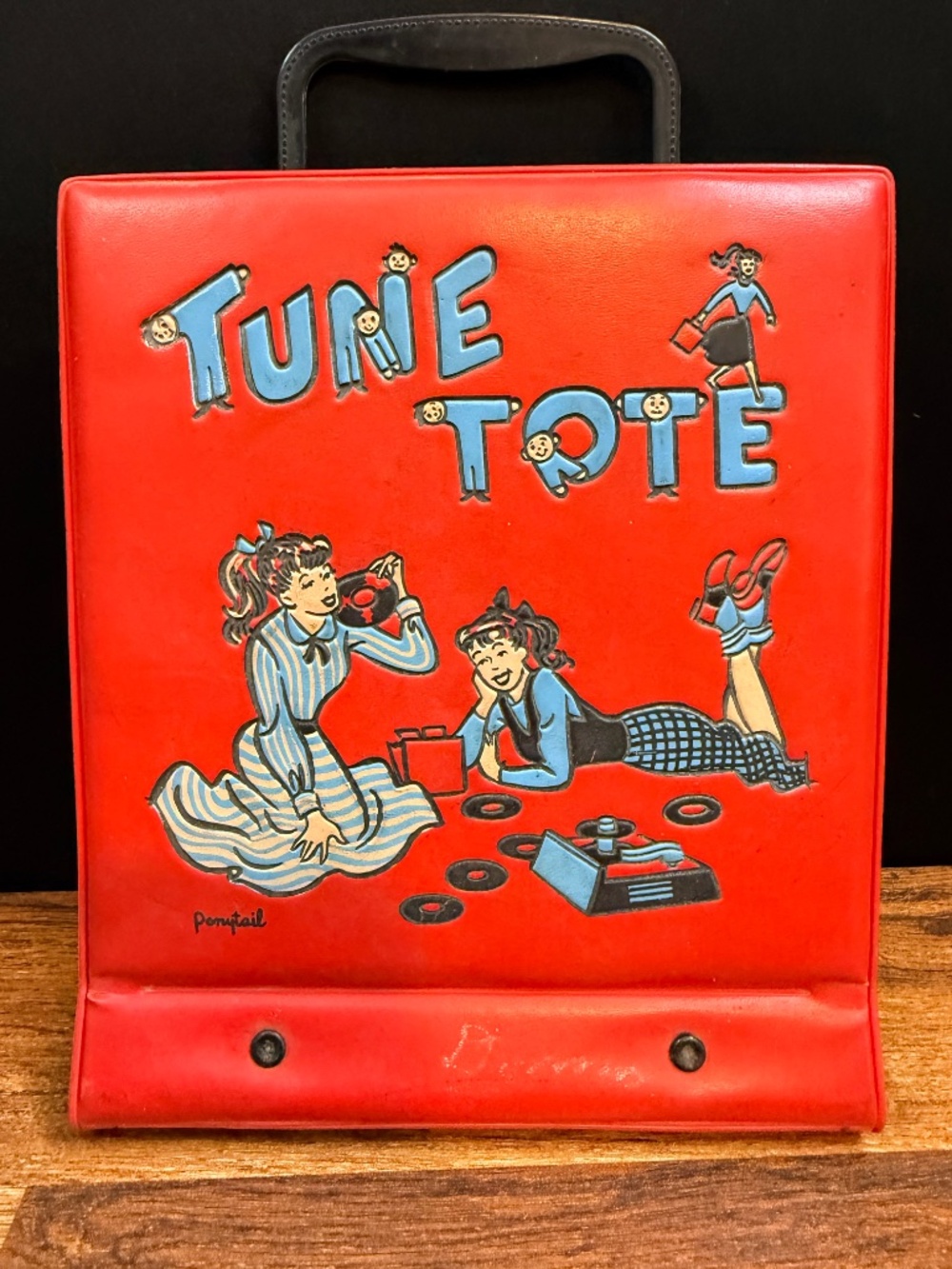 1950s PONYTAIL Tune Tote 45RPM Record Case Filled with Records - Picture 3 of 15